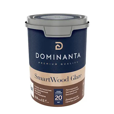DOMINANTA SmartWood Glaze Лазурь-антисептик для деревянных фасадов и интерьеров