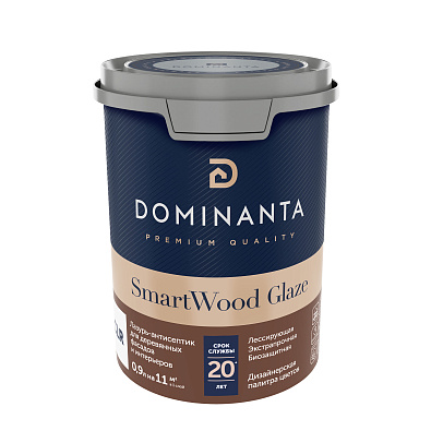 DOMINANTA SmartWood Glaze Лазурь-антисептик для деревянных фасадов и интерьеров